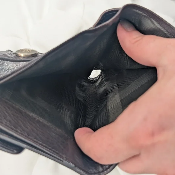 Burberry Brown/Beige Nova Check Canvas and Leather Buckle Compact Wallet - Picture 7 of 14